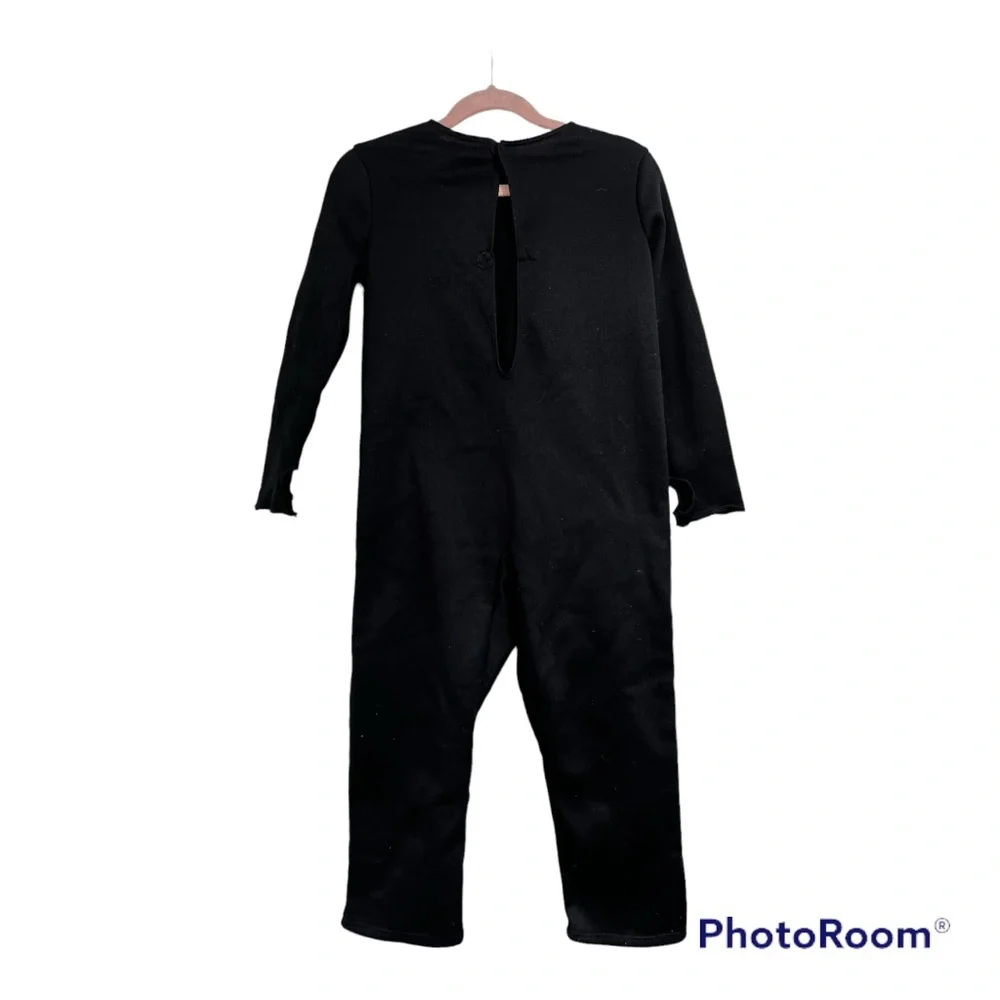 Kids Skeleton Halloween Costume Glow Bone Print Hooded Jumpsuit Toddler 2-4T